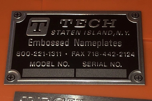 Engraved metal nameplate applications across machinery panels housings and branded technical products - Himgo
