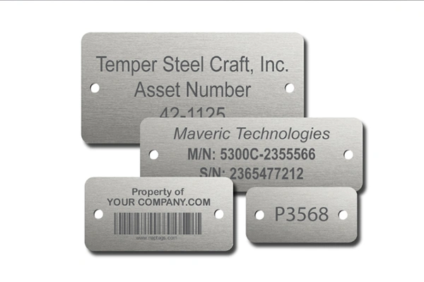 Engraved metal label for permanent technical marking - Himgo