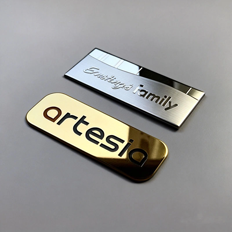 Brass engraved nameplate with filled text for durable technical labeling — Himgo