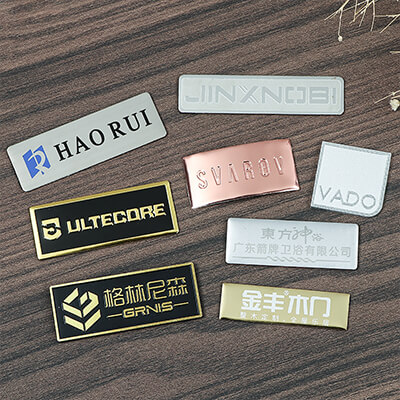 Industrial-metal-logo-plate-with-screw-mounting-holes