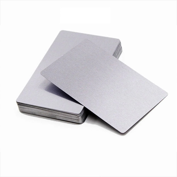 Stainless Steel Business Cards – Brushed Finish, MOQ 100