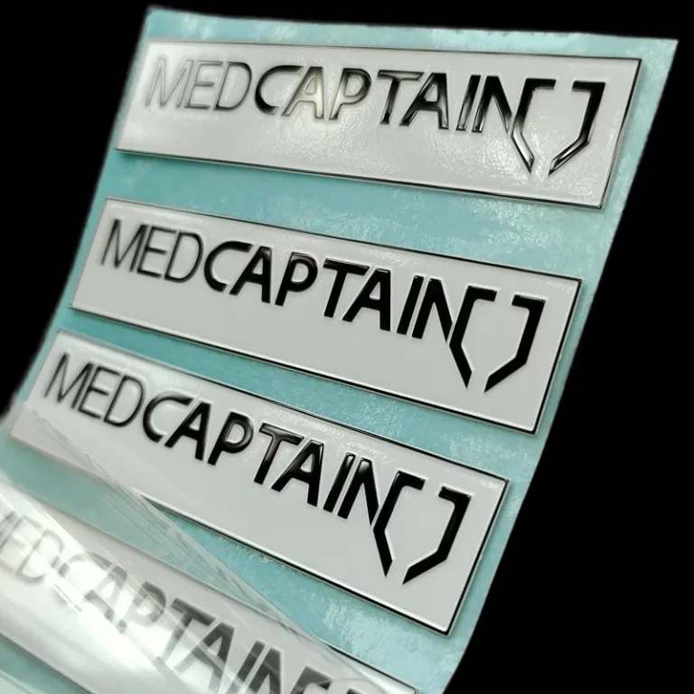 Industrial equipment with stainless steel metal sticker label