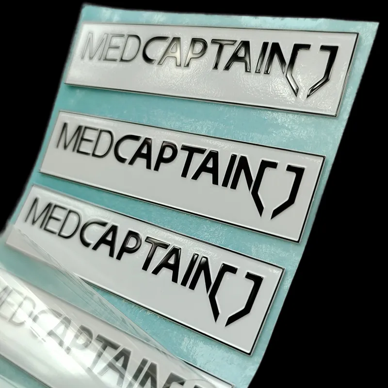 Industrial equipment with stainless steel metal sticker label