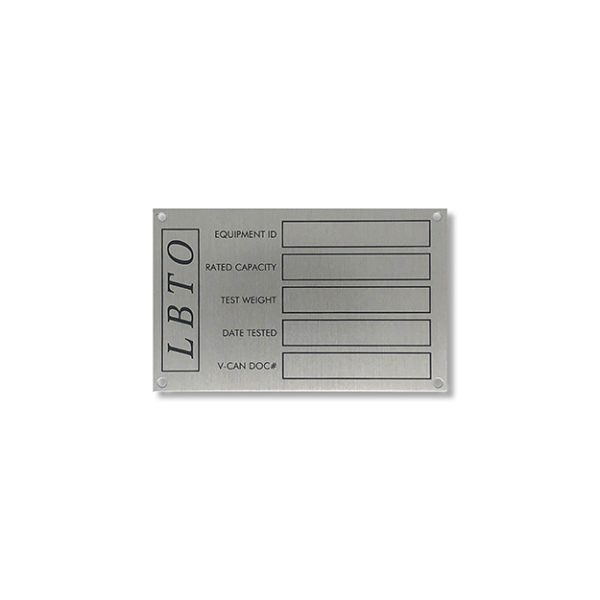 Anodized Aluminum Nameplates–Corrosion Resistant