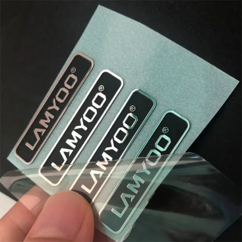 Metal Logo Stickers – Thin Nickel Sheets, Adhesive Back