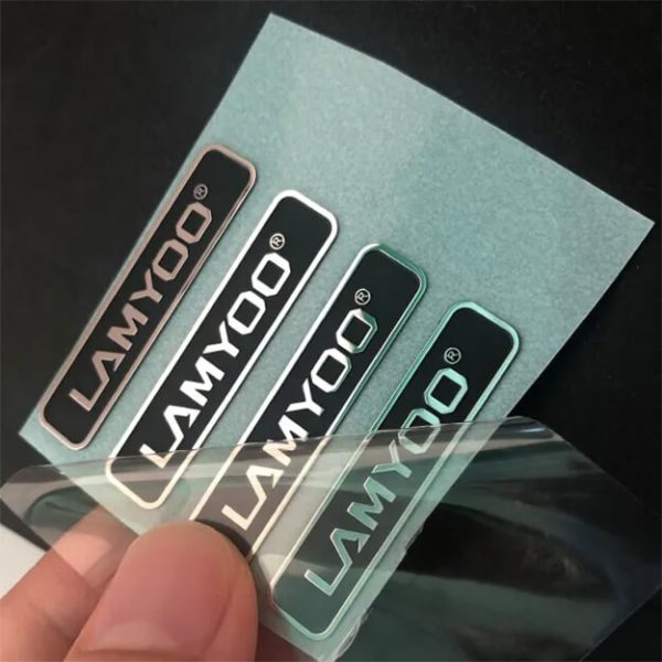 Metal Logo Stickers – Thin Nickel Sheets, Adhesive Back