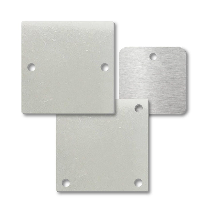 	Adhesive-backed blank metal nameplates for equipment panels - Himgo