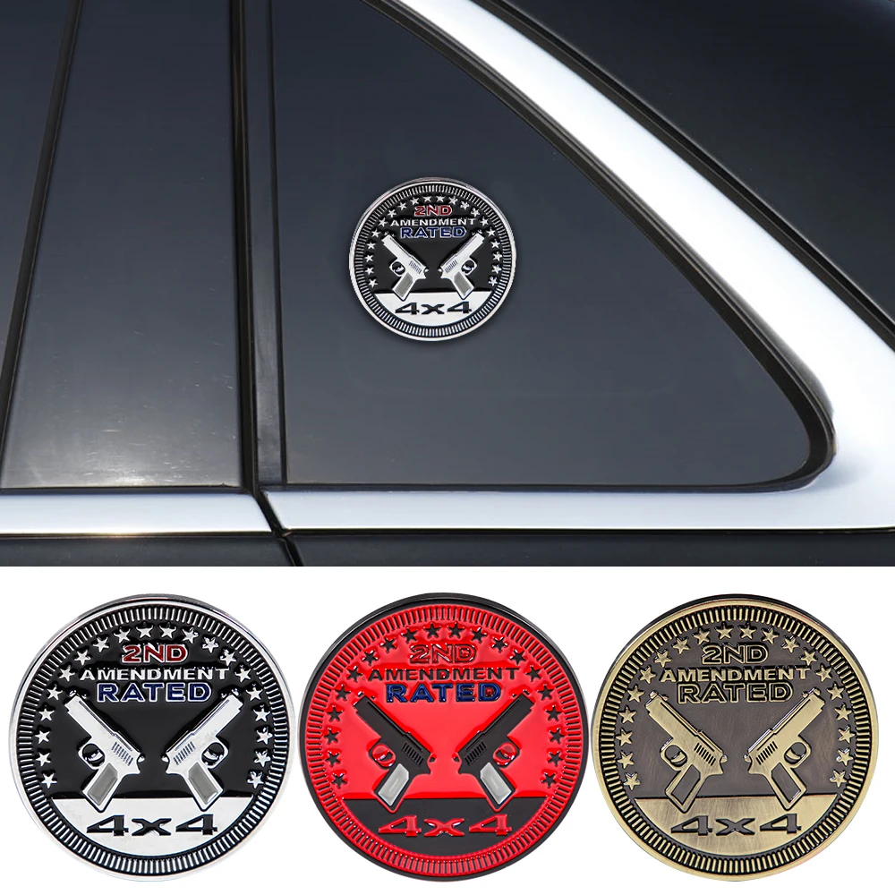 Custom metal stickers for cars with adhesive-backed vehicle branding parts
