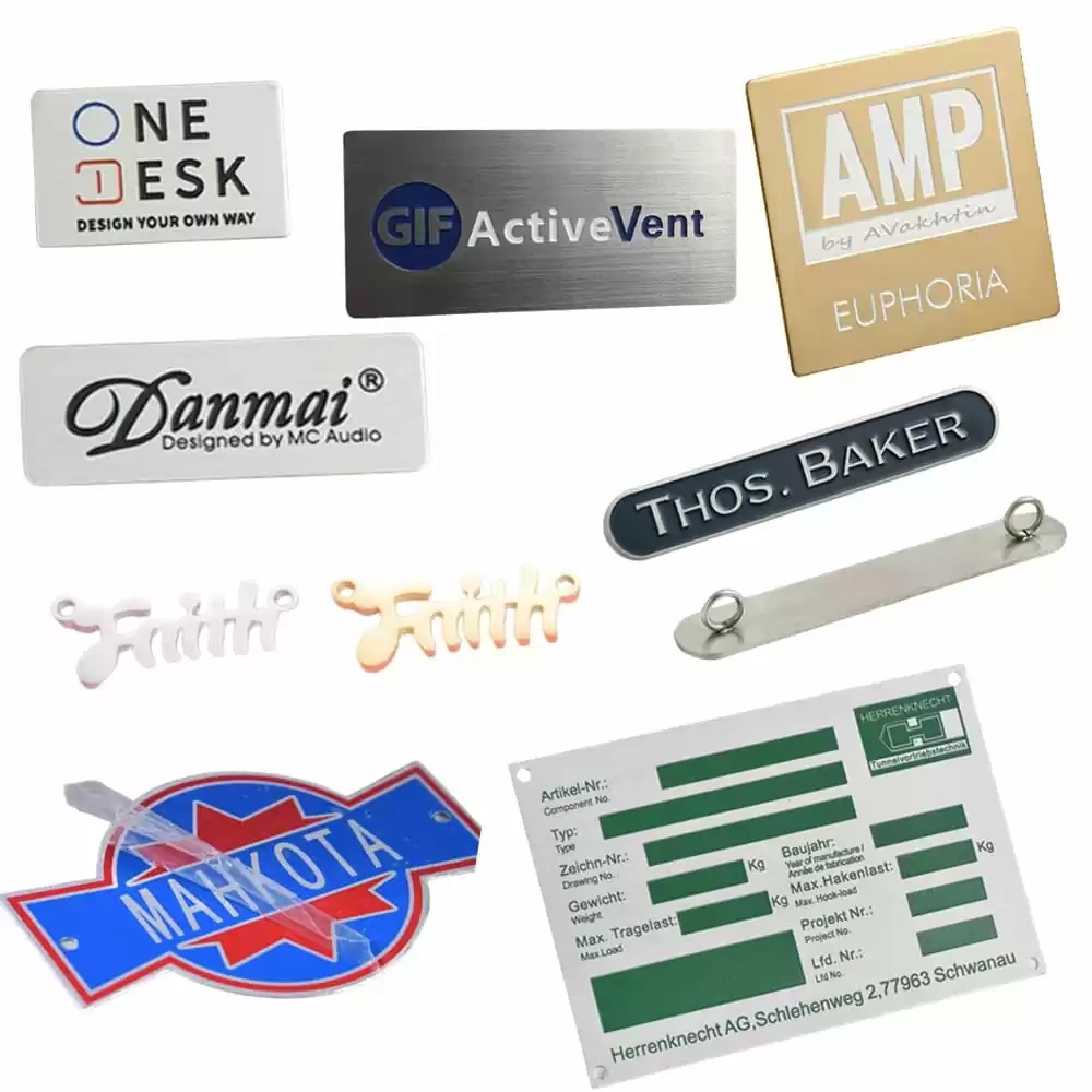 Custom industrial metal labels for outdoor equipment abrasion and handling exposure