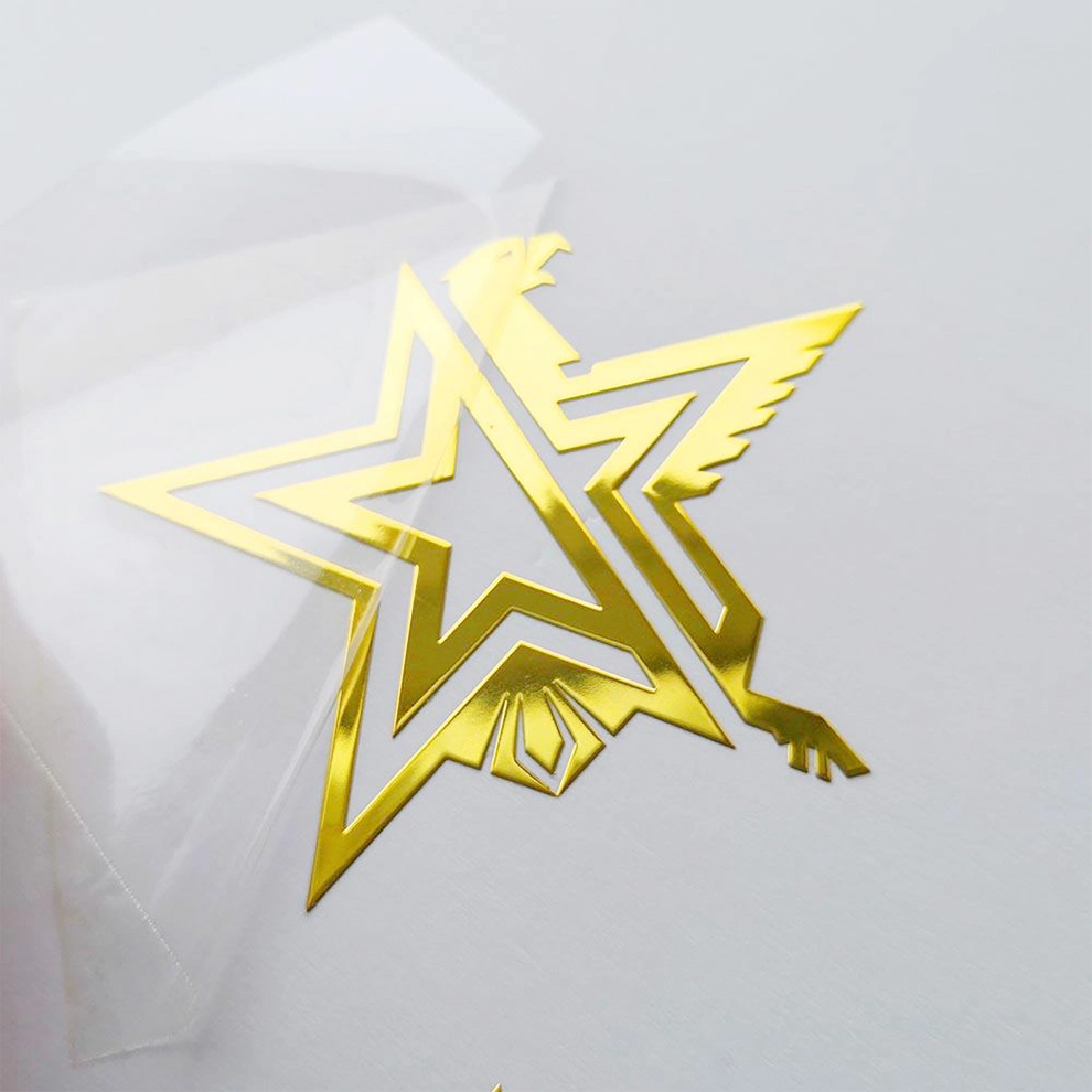 Thin metal label sticker with printed product information - Himgo